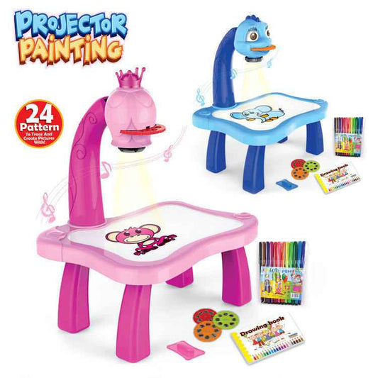 Kids Drawing Projector Table Toy with Music and Light