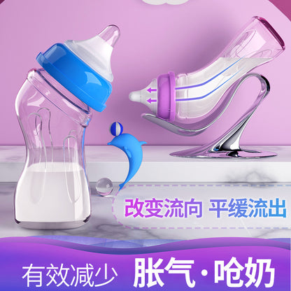 Baby Bottle Temperature-sensitive Wide-diameter Glass Anti-fall, Anti-flatulence, Anti-choking Newborn Bottle