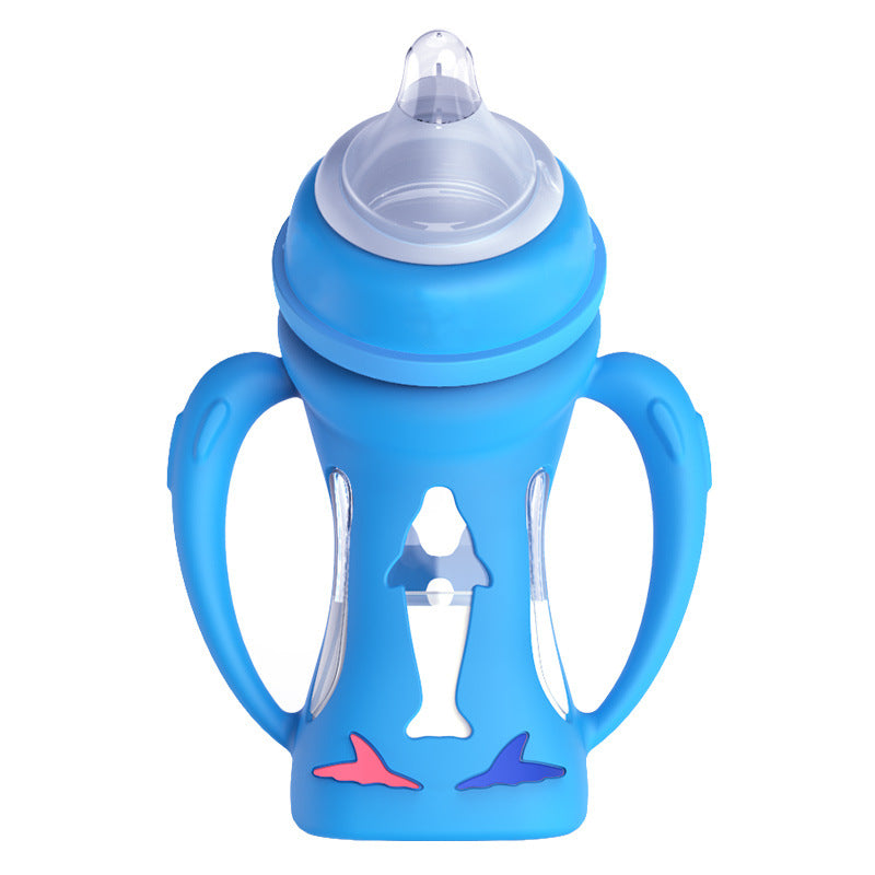 Baby Bottle Temperature-sensitive Wide-diameter Glass Anti-fall, Anti-flatulence, Anti-choking Newborn Bottle