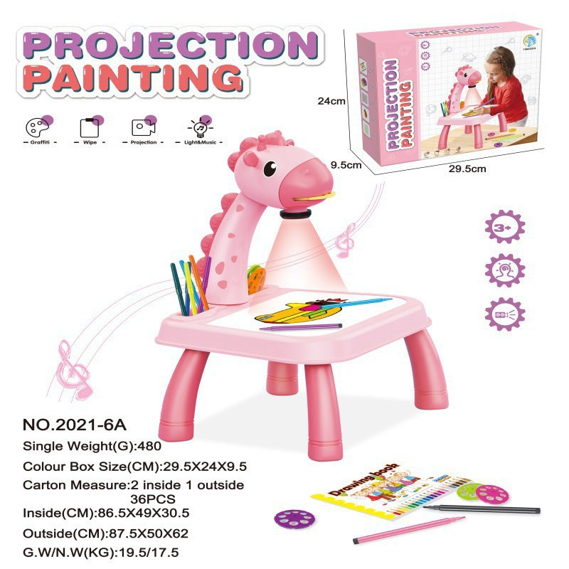 Cross-border Intelligent Children&#039;s Projection Drawing Board Enlightenment Early Education Drawing Board Table Painting Graffiti Drawing Board Children&#039;s Toys Wholesale