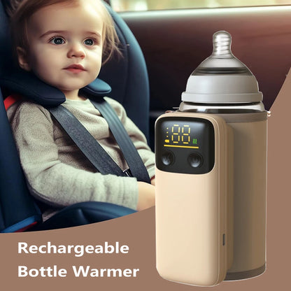Rechargeable Portable Bottle Warmer with Fast Charging Cordless Milk Warmer with Temperature Control